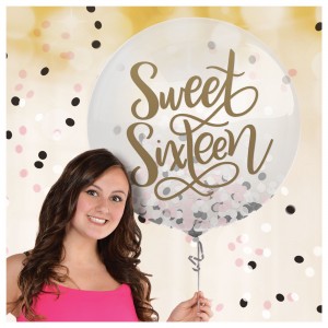 Sweet 16 Confetti Balloon - 24In