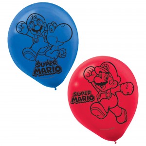 Super Mario Brothers Printed Latex Balloons